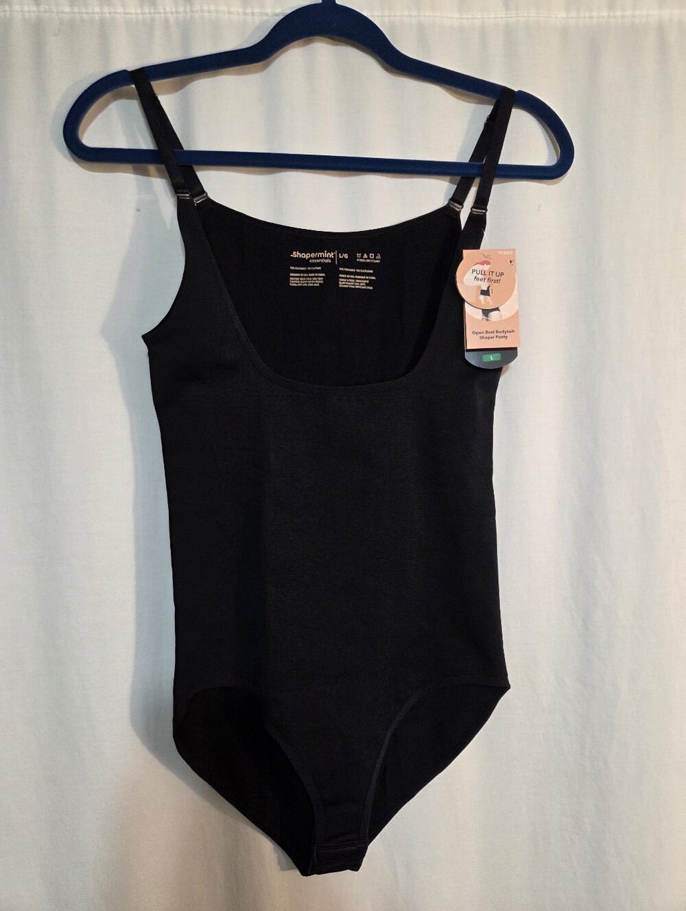 Shapermint NWT Size Large, Open Bust Body Suit Shaper Panty Black